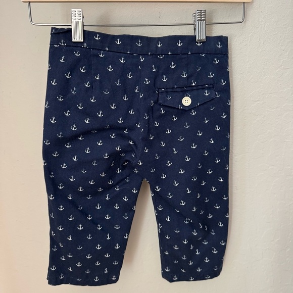 CREWCUTS Anchor Print Capri Pants Blue & White 100% Cotton Adjustable Waist 6 - Picture 9 of 16